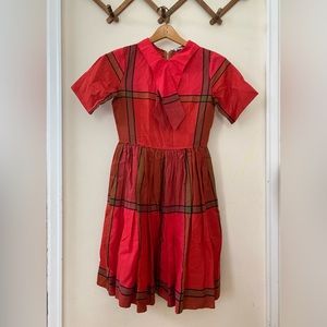Red Plaid 50s Dress
